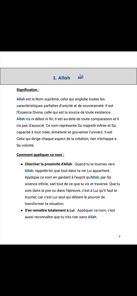 Les Attributs Divins : Apprendre à vivre les 99 noms d'Allah